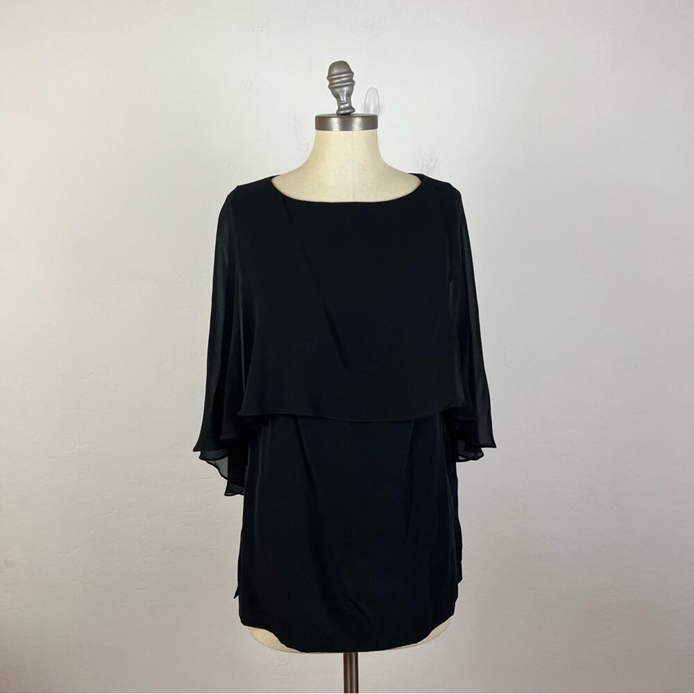 Anne Fontaine Black Layered Chiffon Blouse